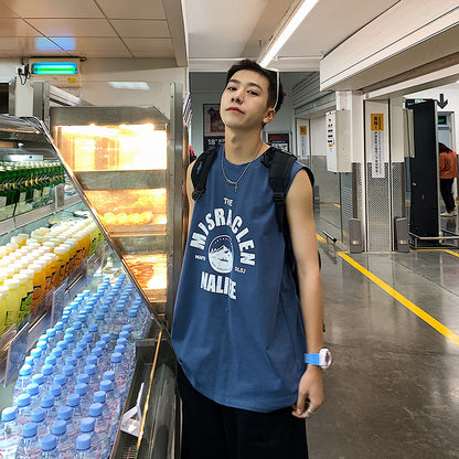 ANTMVS Trendy Men's Short Sleeve T-shirt Fashion Brand Trend Loose Ins Hong Kong Style Summer Versatile Leisure Harajuku Style Boys Top Korean Style