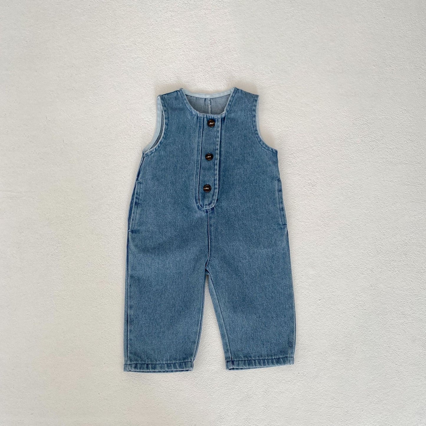 ANTMVS Spring Infant 0-3 Years Old Baby Girl Striped Top Denim Vest Long Climbing 2 Pieces Suit Can Be Sorted