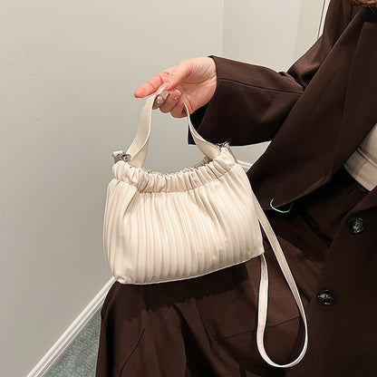 ANTMVS 2025 Fashion pleated portable bucket bag popular new trend versatile simple Korean version shoulder messenger bag bag