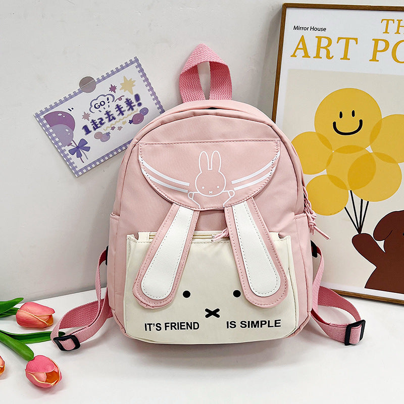 New Children's Schoolbag Cute Cartoon Rabbit Backpack Lightweight Breathable Outdoor Western Style Backpack Wholesale