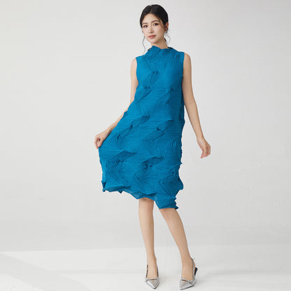 2025 counter quality skirt women's summer dress high-end temperament design sense sleeveless loose versatile medium and long skirt