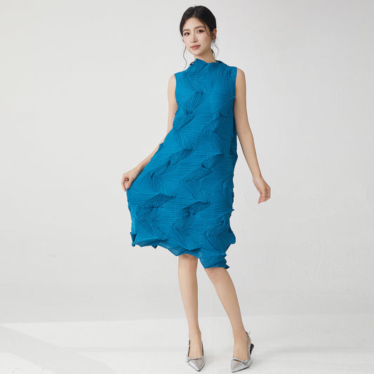 2025 counter quality skirt women's summer dress high-end temperament design sense sleeveless loose versatile medium and long skirt