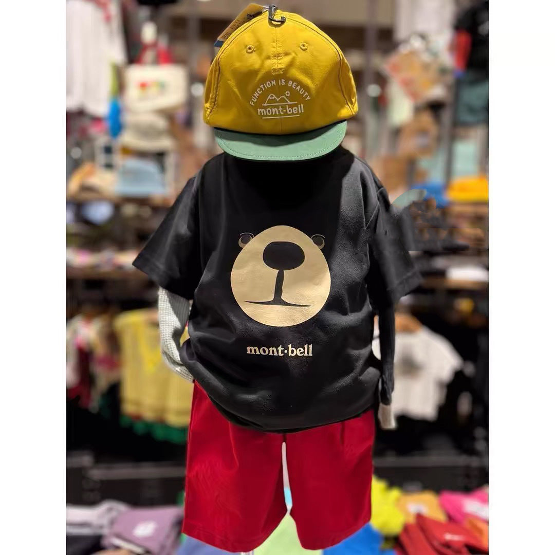 ANTMVS 24 Summer Children's Quick-Drying Sun Protection Short Sleeve UPF50 Children's Clothing Young and Older Boys and Girls T-shirt Montbell Bear Parent-Child Outfit