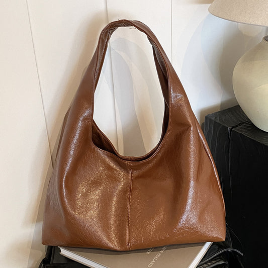 ANTMVS 2025 Large capacity bag women's popular new high-end commuter retro texture shoulder underarm portable tote bucket bag