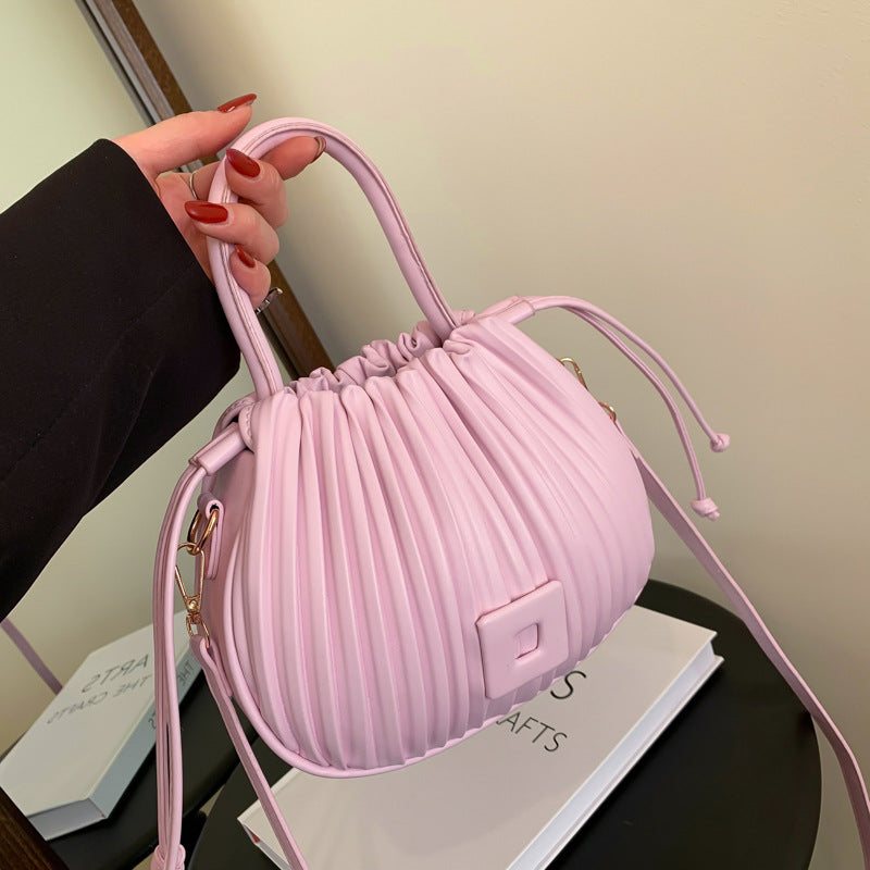 ANTMVS 2025 Niche design fashion women's bag popular new texture pleated handbag trendy versatile shoulder messenger bag