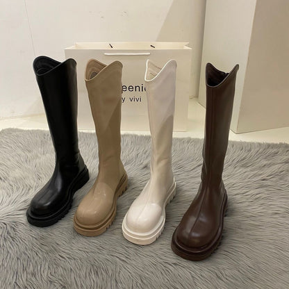 Internet Celebrity below the Knee Boots Women's Fall  New Platform Thin Flat Fashion Stocking Knight Boots Tide