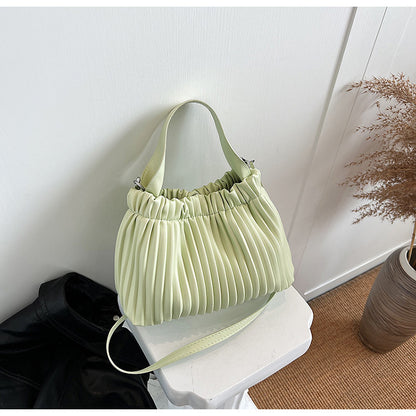 ANTMVS 2025 Fashion pleated portable bucket bag popular new trend versatile simple Korean version shoulder messenger bag bag