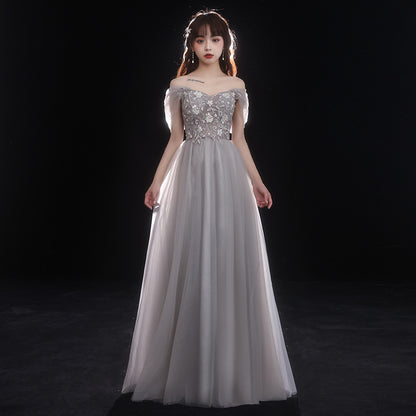 2025 Banquet small evening dress dress women  new texture thin bridesmaid dress spring birthday small art test dress