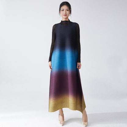 2025 A hair  dress women's high-end wear 2025 new models gradually change sleeveless loose long dress tide