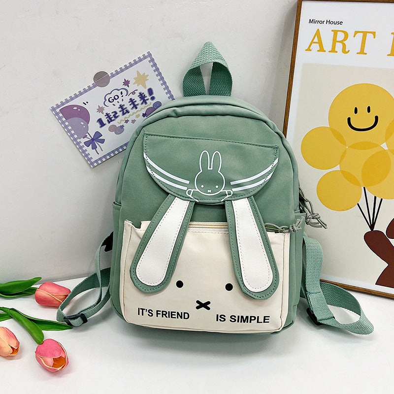 New Children's Schoolbag Cute Cartoon Rabbit Backpack Lightweight Breathable Outdoor Western Style Backpack Wholesale