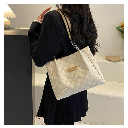 ANRMVS New Trendy Large Capacity Women's Shoulder Bag Fashionable All-Match Underarm Tote Bag Casual Portable Commuter Bag