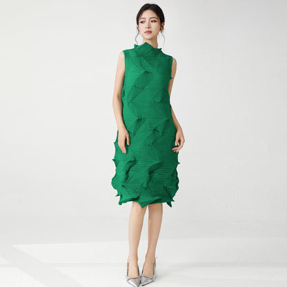 2025 counter quality skirt women's summer dress high-end temperament design sense sleeveless loose versatile medium and long skirt