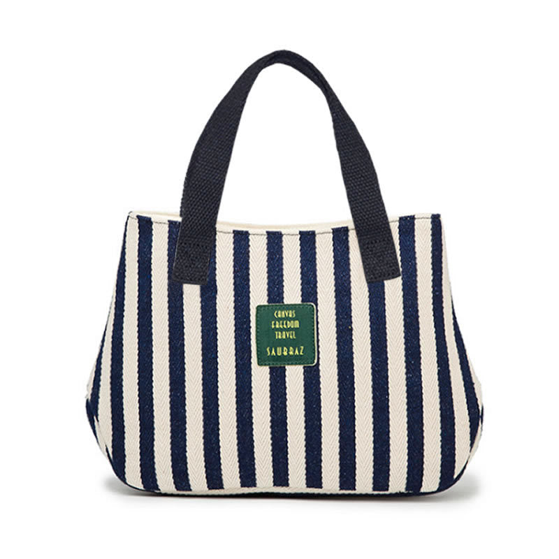 ANRMVS Korean Style New Canvas Bag Thickened Striped Women's Bag Artistic Simple Small Cloth Bag Versatile Handbag Self-Produced and Self-Sold