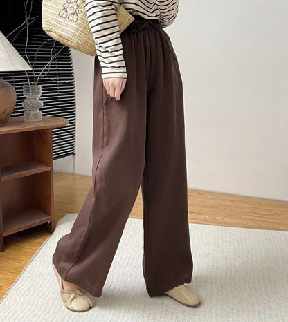 Antmvs Pure Linen Casual Pants  Spring New Classic All-Match Inner Edge Pencil Pants Trousers for Women 28532