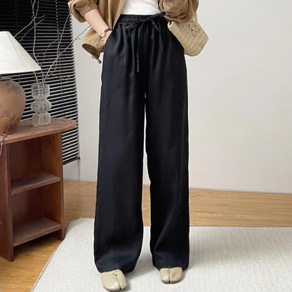 Antmvs Pure Linen Casual Pants  Spring New Classic All-Match Inner Edge Pencil Pants Trousers for Women 28532