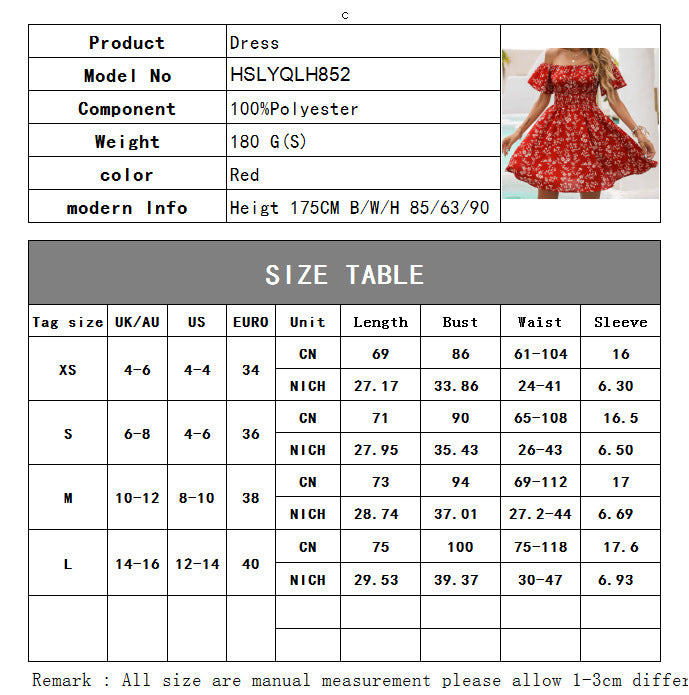 ANTMVS  Self-Developed European and American off-Shoulder Skirt  Foreign Trade New Dress Strapless High Waist Floral Dress