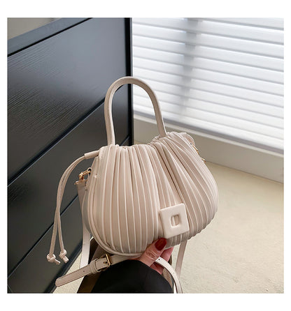 ANTMVS 2025 Niche design fashion women's bag popular new texture pleated handbag trendy versatile shoulder messenger bag