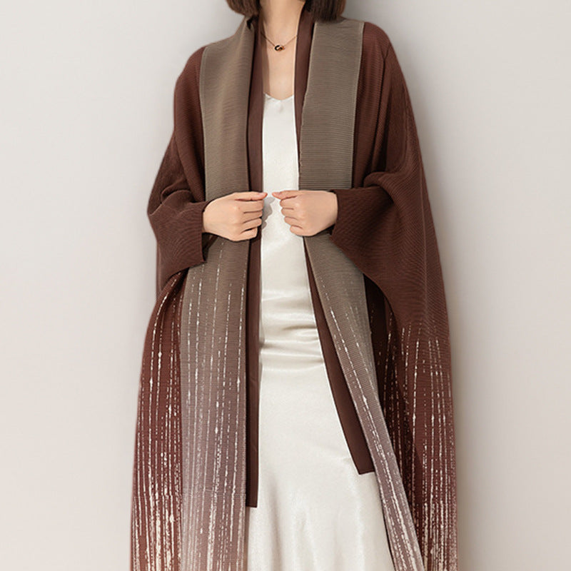 2025 Muslim robe dress new women's high sense loose lapel fashion gradual change middle east women's long skirt