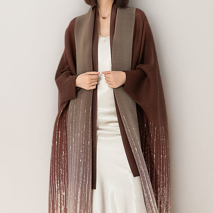 2025 Muslim robe dress new women's high sense loose lapel fashion gradual change middle east women's long skirt