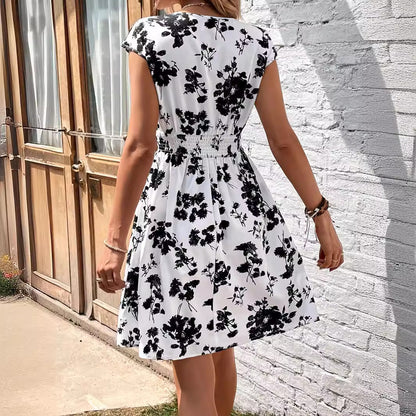 ANTMVS  Cross Border Women's V-neck Dress  Summer  New Fashion Women's Skirt Factory Wholesale