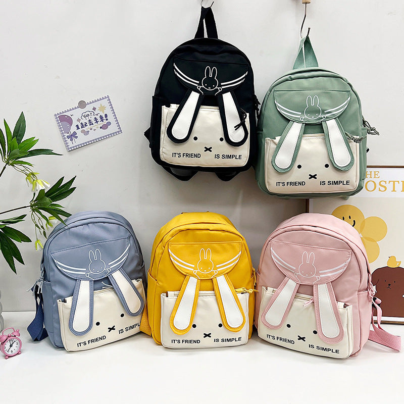 New Children's Schoolbag Cute Cartoon Rabbit Backpack Lightweight Breathable Outdoor Western Style Backpack Wholesale