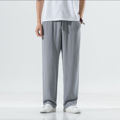 ANTMVS Linen Pants Men's Summer Thin Breathable  New Young and Middle-Aged Cotton and Linen Wide Leg Casual Trousers plus Size Fashion Brand