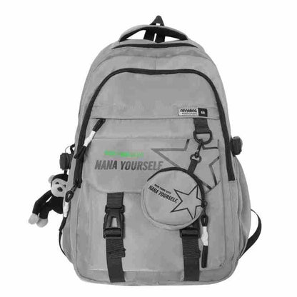 Backpack Men's and Women's Student Minimalist Casual Backpack Large Capacity Schoolbag Couple Fashion Backpack All-Matching Student Bag