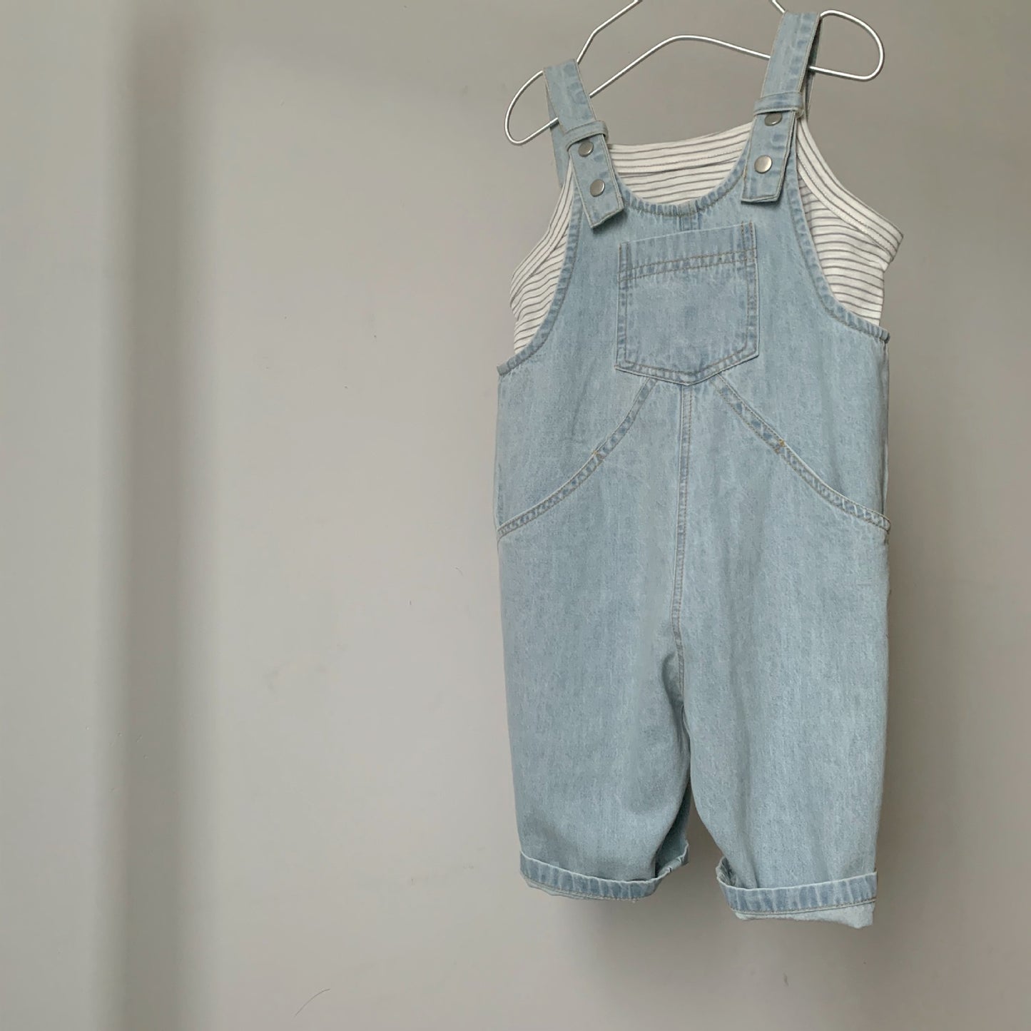 ANTMVS GL-kids Korean Summer New Children's Thin Denim Suspender Overalls Baby Boy and Baby Girl Retro Loose-Fitting Overalls