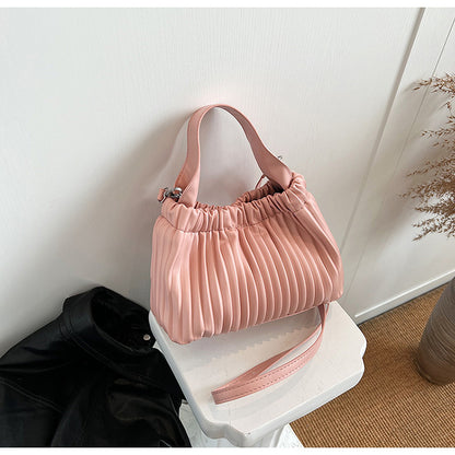 ANTMVS 2025 Fashion pleated portable bucket bag popular new trend versatile simple Korean version shoulder messenger bag bag