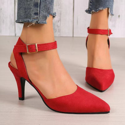 ANTMVS  European and American New  Summer New Ankle Buckle Fashion Outerwear Women's High Heels Pointed High Heel Sandals Women