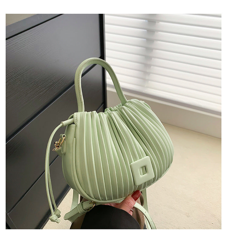 ANTMVS 2025 Niche design fashion women's bag popular new texture pleated handbag trendy versatile shoulder messenger bag