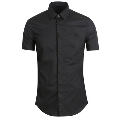 ANTMVS Men's Short-Sleeve Shirt Fashionable Black and White plus Size Shirt One Piece Dropshipping