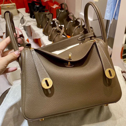 ANRMVS New First Layer Cowhide Lindy Bag Genuine Leather Women Bag One Shoulder Hand-Carrying Small Bag Fashion Simple Ladies Bag