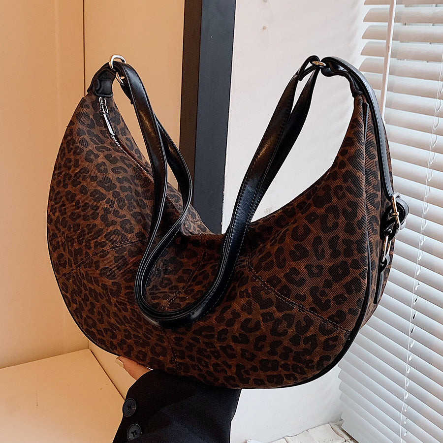 ANTMVS 2025 Fashion leopard print dumpling bag women's Korean version of the new trendy versatile shoulder bag popular niche design high-end underarm bag