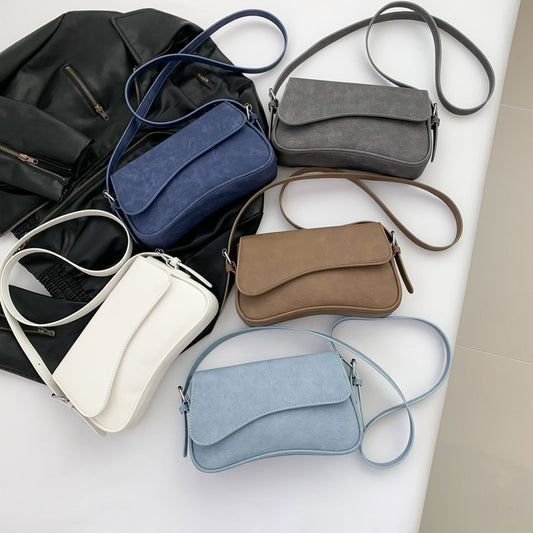 ANTMVS 2025 popular new fashionable and simple solid color flip magnetic buckle small square bag trendy versatile texture shoulder messenger bag