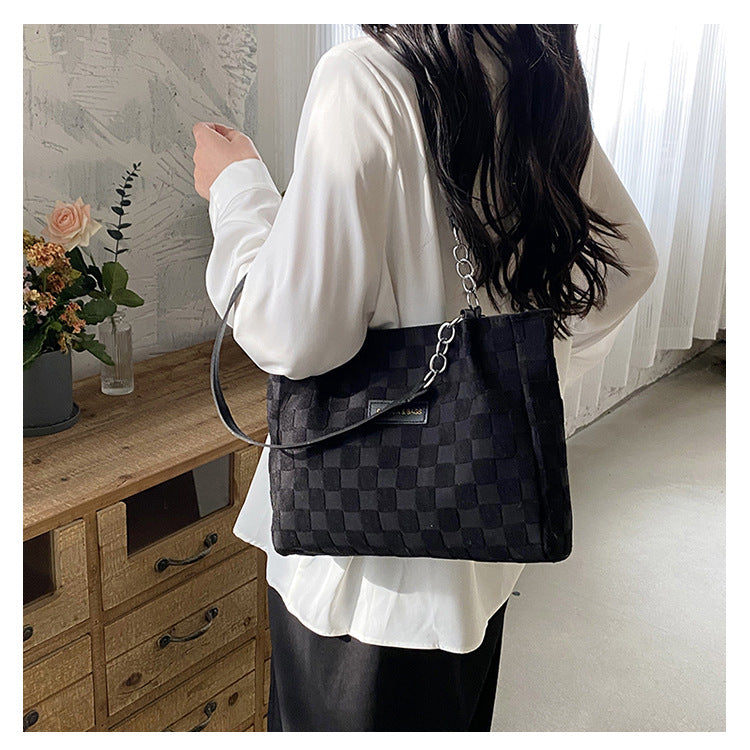 ANRMVS New Trendy Large Capacity Women's Shoulder Bag Fashionable All-Match Underarm Tote Bag Casual Portable Commuter Bag