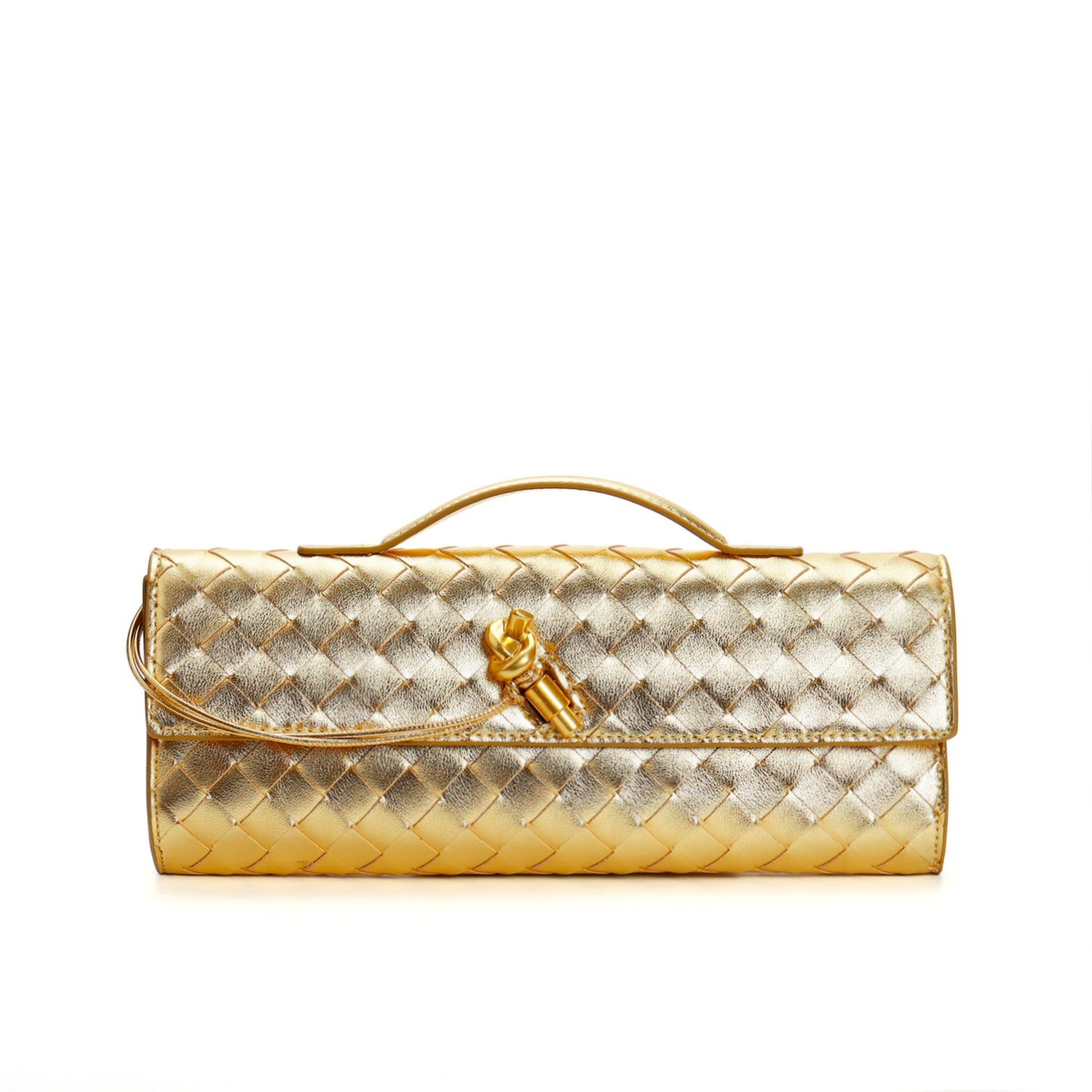 ANRMVS New Woven Bag High Sense Special-Interest Shoulder Bag Fashion Trend Hand Gold Hardware Crossbody Baguette Bag