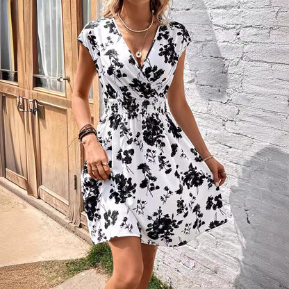 ANTMVS  Cross Border Women's V-neck Dress  Summer  New Fashion Women's Skirt Factory Wholesale