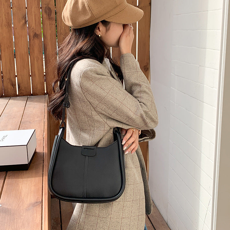 ANRMVS Niche Texture Underarm Bag Women's Winter High Sense New Fashion Korean Style Saddle Bag All-Match Shoulder Messenger Bag