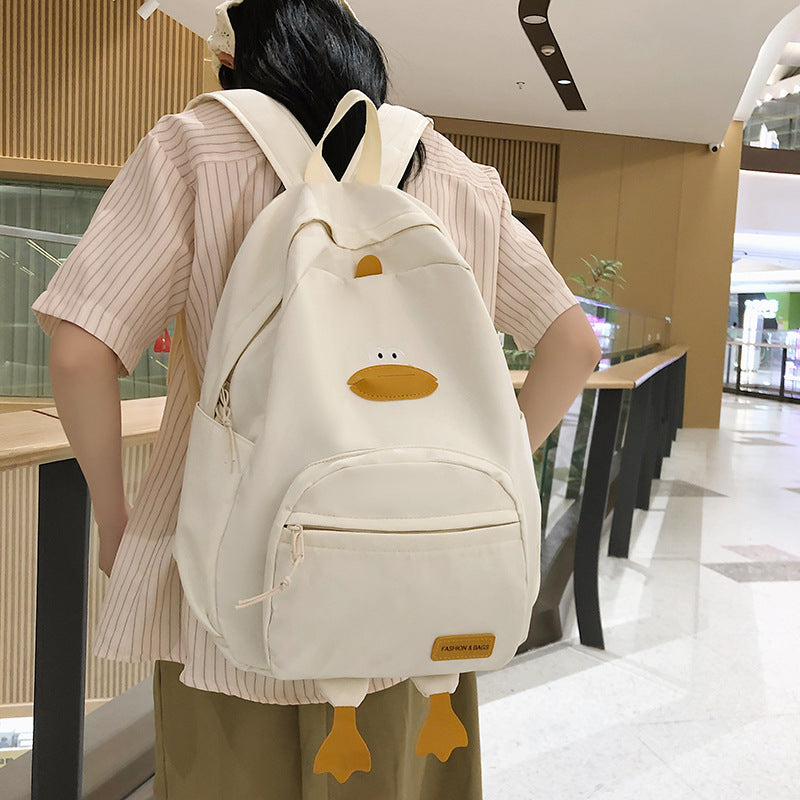 Schoolbag Female Ins Japanese and Korean Style Cute Chicken Backpack Junior High School Students Large Capacity Travel Backpack Cute