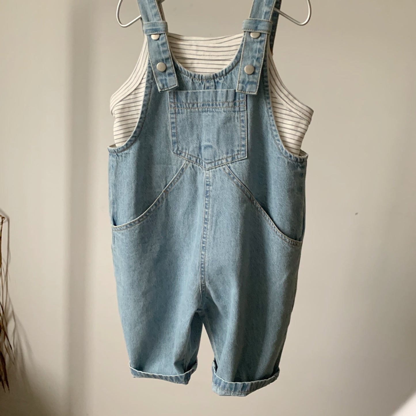 ANTMVS GL-kids Korean Summer New Children's Thin Denim Suspender Overalls Baby Boy and Baby Girl Retro Loose-Fitting Overalls