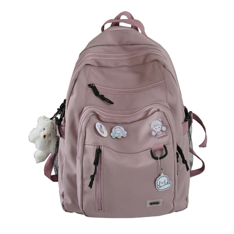 Antmvs Antmvs  Harajuku Cute School Bag For Girls Multi Pocket Waterproof Nylon Women Backpack Fashion Travel Backbags Large Capacity Bookbags