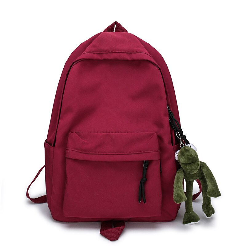 Antmvs Antmvs  Simple Female Backpack Women Canval School Bag For Teenage Girl Casual Shoulder Bag Solid Color Rucksack Quality Travel