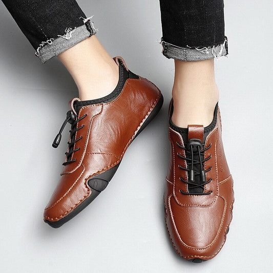 antmvs  Luxury Designer Men's Leather Casual Shoes Black Brown Waterproof Male Sneakers Flat Oxford Shoes For Men Chaussure Homme