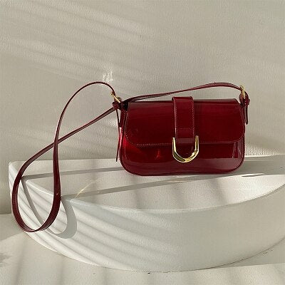 Antmvs Antmvs  Vintage Lacquered Leather Underarm Shoulder Bag Spring Trendyol Red Messenger Bag for Women All-match Casual Coin Purse