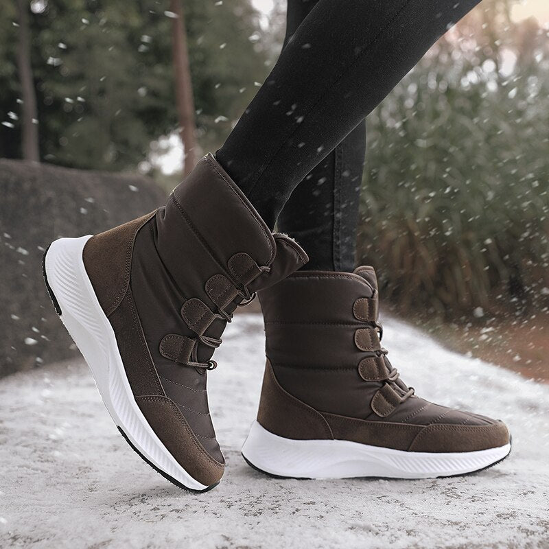 Antmvs Women Boots Winter White Snow Boot Short Style Upper Non-Slip Quality Plush Botas  Invierno Platform Shoes  Botas Mujer