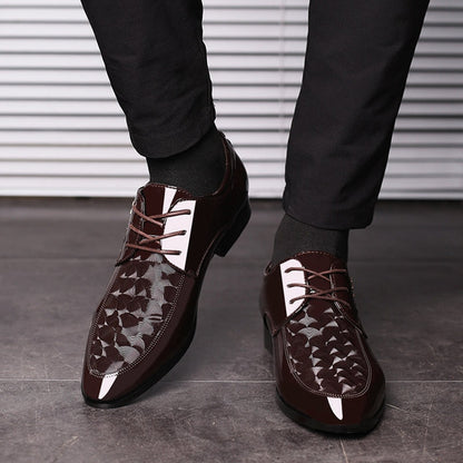 antmvs   Men Leather Shoes Spring New Fashion Bright Business Formal Wear Shoes Comfortable Breathable Large Size Male Shoes