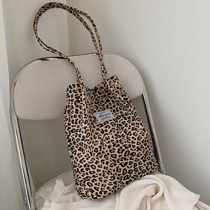 Antmvs Antmvs Korean Chic Big Casual Tote Bag Leopard Shoulder Bag Ladies Canvas Bag New Shopping Bag Student Print Handbag Bolsa Mujer