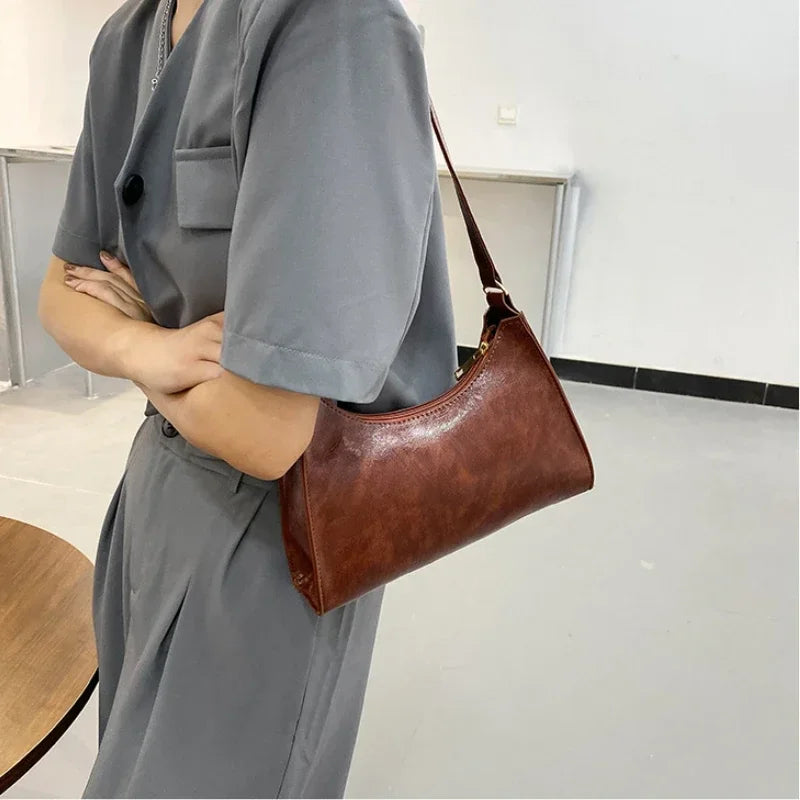 Antmvs Antmvs -  New Fashion Casual Underarm Bag Fashion Network Red Retro Crescent Bag Simple Solid Crossbody Bag Urban Women's Handbag