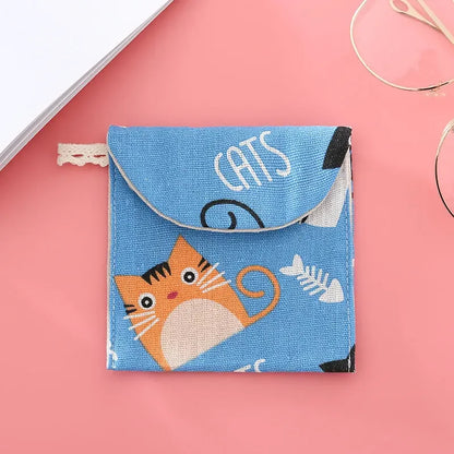 Antmvs Antmvs - Portable Women Cosmetic Organizer Sanitary Napkin Storage Bag Girls Ladies Cute Coin Card Sanitary Pad Pouch Small Cosmetic Bag